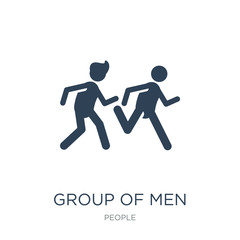 Fototapeta na wymiar group of men running icon vector on white background, group of men running trendy filled icons from People collection, group of men running vector illustration