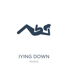 iying down icon vector on white background, iying down trendy filled icons from People collection, iying down vector illustration