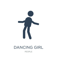 dancing girl icon vector on white background, dancing girl trendy filled icons from People collection, dancing girl vector illustration