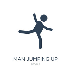 Fototapeta na wymiar man jumping up icon vector on white background, man jumping up trendy filled icons from People collection, man jumping up vector illustration