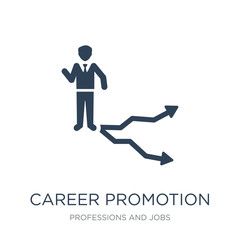 career promotion icon vector on white background, career promotion trendy filled icons from Professions and jobs collection, career promotion vector illustration