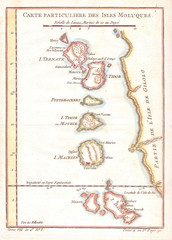 1760, Bellin Map of the Moluques, Moluccas, Moluccan Island