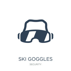ski goggles icon vector on white background, ski goggles trendy filled icons from Security collection, ski goggles vector illustration