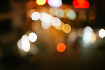 Fototapeta premium city blurring lights bokeh background