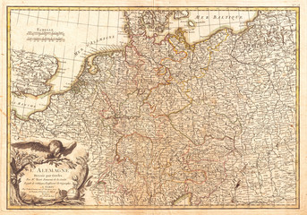 1771, Rizzi-Zannoni Map of Germany and Poland