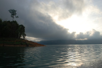 Thailand. Cheow Lan lake. Sunrise