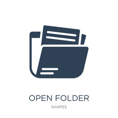 open folder icon vector on white background, open folder trendy filled icons from Shapes collection, open folder vector illustration