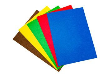 Colored felt fabric on an isolated background
