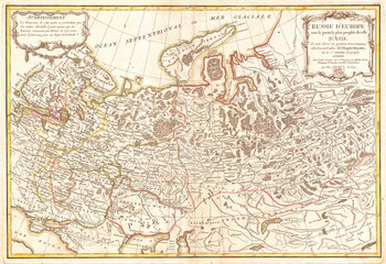 Obraz na płótnie Canvas 1775, Janvier Map of Western Russia