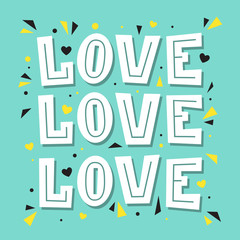 Love Love Love Lettering illustration.