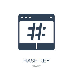 hash key icon vector on white background, hash key trendy filled icons from Shapes collection, hash key vector illustration - obrazy, fototapety, plakaty