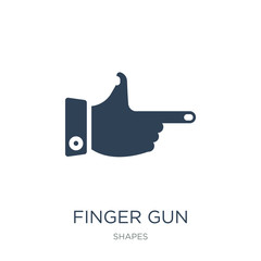 finger gun icon vector on white background, finger gun trendy filled icons from Shapes collection, finger gun vector illustration