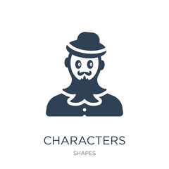 characters icon vector on white background, characters trendy filled icons from Shapes collection, characters vector illustration