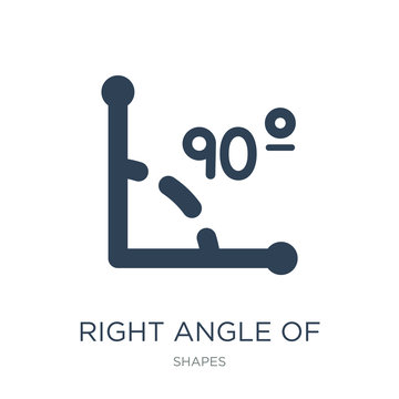 right angle of 90 degrees icon vector on white background, right angle of 90 degrees trendy filled icons from Shapes collection, right angle of 90 degrees vector illustration