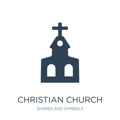 christian church icon vector on white background, christian church trendy filled icons from Shapes and symbols collection, christian church vector illustration