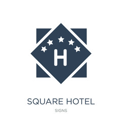 Obraz premium square hotel icon vector on white background, square hotel trendy filled icons from Signs collection, square hotel vector illustration