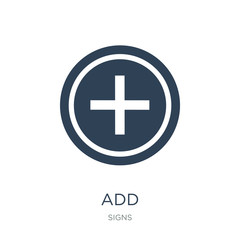 add icon vector on white background, add trendy filled icons from Signs collection, add vector illustration