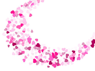 Hearts confetti flying vector background graphic design.