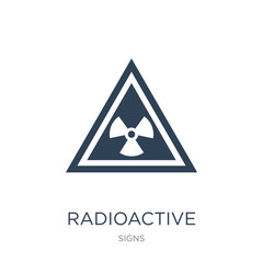 radioactive warning icon vector on white background, radioactive warning trendy filled icons from Signs collection, radioactive warning vector illustration