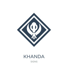khanda icon vector on white background, khanda trendy filled icons from Signs collection, khanda vector illustration