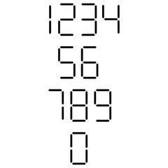 Vector image of black numbers folded from sticks