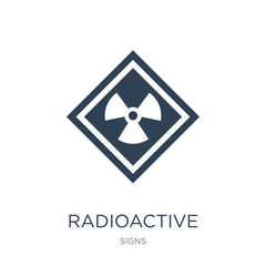 radioactive icon vector on white background, radioactive trendy filled icons from Signs collection, radioactive vector illustration