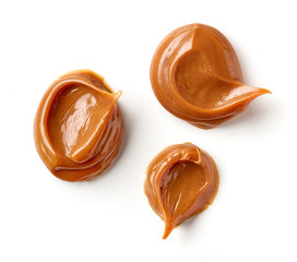 melted caramel on a white background