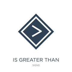 is greater than icon vector on white background, is greater than trendy filled icons from Signs collection, is greater than vector illustration