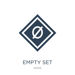 empty set icon vector on white background, empty set trendy filled icons from Signs collection, empty vector illustration