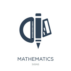 mathematics icon vector on white background, mathematics trendy filled icons from Signs collection, mathematics vector illustration