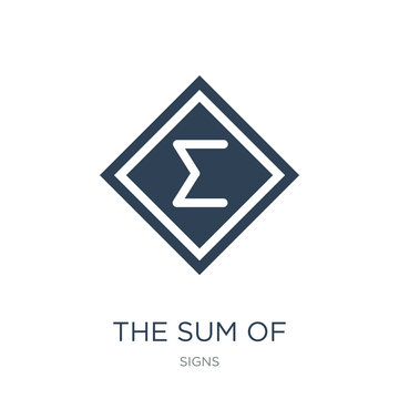 The Sum Of Icon Vector On White Background, The Sum Of Trendy Filled Icons From Signs Collection, The Sum Of Vector Illustration