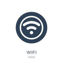 wifi icon vector on white background, wifi trendy filled icons from Signs collection, wifi vector illustration