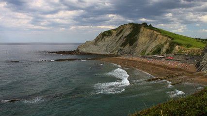 Obraz premium Playa Itzurun de Zumaia, Guipúzcoa