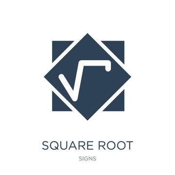square root icon vector on white background, square root trendy filled icons from Signs collection, square root vector illustration