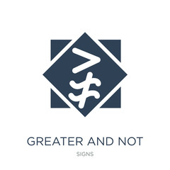 greater and not approximately equal to icon vector on white back