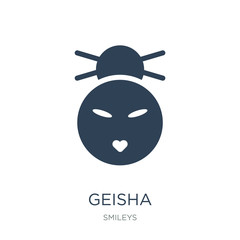 geisha icon vector on white background, geisha trendy filled icons from Smileys collection, geisha vector illustration