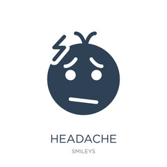 headache icon vector on white background, headache trendy filled icons from Smileys collection, headache vector illustration