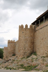 Fototapeta premium Avila Ancient Medieval City Walls Castle Swallows Castile Spain. Avila described as most 16th century town in Spain. Walls created in 1088 after Christians conquer and take the city from the Moors