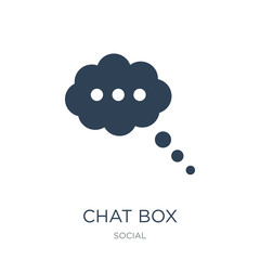 chat box icon vector on white background, chat box trendy filled icons from Social collection, chat box vector illustration