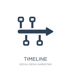 timeline icon vector on white background, timeline trendy filled icons from Social media marketing collection, timeline vector illustration