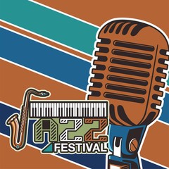 Vector musical flyer Jazz festival. Music poster background festival brochure flyer template. - Vector