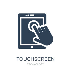 touchscreen icon vector on white background, touchscreen trendy filled icons from Technology collection, touchscreen vector illustration