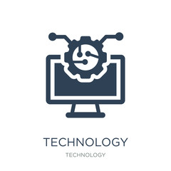 technology icon vector on white background, technology trendy filled icons from Technology collection, technology vector illustration