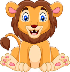 Fototapeta premium Cute baby lion cartoon
