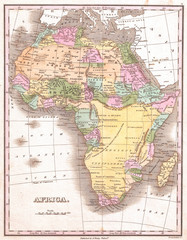 1827, Finley Map of Africa, Anthony Finley mapmaker of the United States in the 19th century