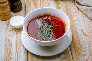 Borscht with sour cream