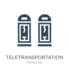teletransportation icon vector on white background, teletransportation trendy filled icons from Technology collection, teletransportation vector illustration