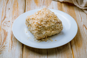 Napoleon dessert on plate