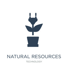 natural resources icon vector on white background, natural resources trendy filled icons from Technology collection, natural resources vector illustration