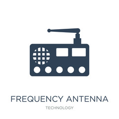 frequency antenna icon vector on white background, frequency antenna trendy filled icons from Technology collection, frequency antenna vector illustration